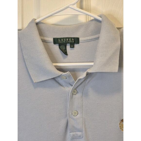 Vtg Lauren Ralph Lauren Polo Shirt Short Sleeve Light Blue 100% Cotton Mens 2X - Picture 5 of 9